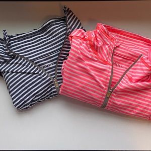 2 striped ZELLA quarterzips